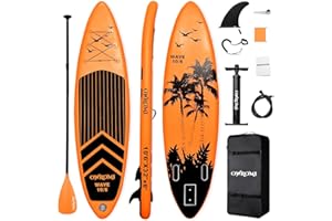 OWROMI Inflatable Stand Up Paddle Board 10'6"/32"6",SUP Surfboard for All Skill Levels Paddleboards with oar/Pump/Backpack/FootRope/Tail Fin/Waterproof Bag/Repair Kit