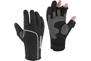 Bassdash WintePro - Guantes de Pesca aislados repelentes al Agua con Forro Polar Guantes de Invierno para Hombres y Mujeres Idea para Pesca en Hielo Caza fotografía Senderismo