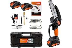 Altuna - Motosierra a Batería 21V con Cadena de Titanio - 800W Potencia - Capacidad de Corte 150mm - Incluye 2 Baterías de Litio - Ligera y Compacta - Maletín y Accesorios Incluidos - AF 150