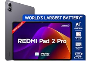 Redmi Pad 2 Pro, 12.1-inch (30.73 CM), LCD Display - 2.5K Sharp & Clear, 8GB RAM, 128GB ROM, Wi-Fi, Quad Speakers, Dolby Atmos, Graphite Grey, AI Enabled