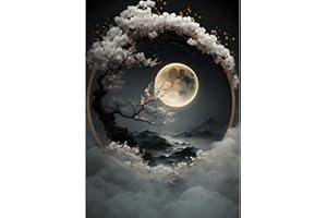 MXJSUA Kit Di Pittura Diamante Per Adulti, Kit Di Arte Diamante 5D Per Principianti, Immagine A Trapano Completo Fai Da Te Con Diamante Per Decorazione Della Parete Di Casa, 30x40cm Luna