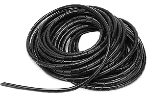 WT WISDOM TOGETHER Raccogli cavi Spiralato, Guaina Cavi Elettrici, 6M x 4mm & 4M x 6mm Tubo a Spirale Diametro, Guaine a Spirale per Organizzazione Cavi, Nero
