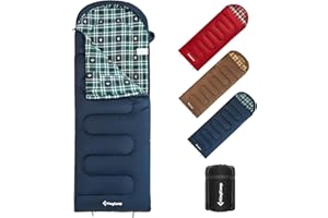 KingCamp Sac de Couchage Adulte Hiver, Sac de Couchage Hiver Flanelle, Compact 3-4 Saisons Couverture pour Camping Voyage Tentes Randonnée Extérieur Intérieur, 4℃ à -15℃/230 * 90cm