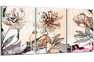 TMK ARTDEKO TMK | Piastre di copertura per piano cottura in ceranfeld 3 pezzi 30 x 52 cm | copertura per piano cottura cottura elettrico a induzione | paraschizzi | tagliere in vetro | fiori