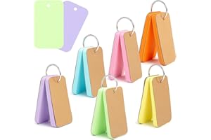 Koogel Flash Cards, 6 Pack 300 Revision Cards Index Cards Mini Notepads Blank Flashcards Study Cards on Ring