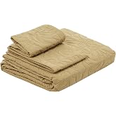 Ta&ccedil; Gala Kendinden Desenli%100 Polyester Yatak &Ouml;rt&uuml;s&uuml; Seti, Gold, &Ccedil;ift Kişilik