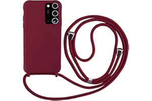 MEVIS MEIVS Funda Compatible con Samsung Galaxy Note 20, Ajustable Collar Correa de Cuello CordónCarcasa de Silicona- Rojo