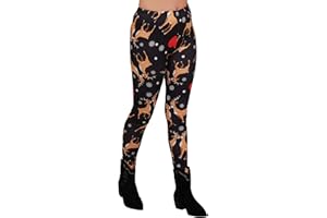 Love My Fashions Womens Novelty Christmas High Waist Costume Ladies Xmas Festive Leggings Full Length Fancy Pants in Plus Size UK=(8-22)