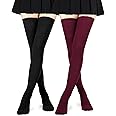 Thigh High Socks for Women Cotton Over the Knee High Boot Stockings Extra Long Knit Leg Warmers