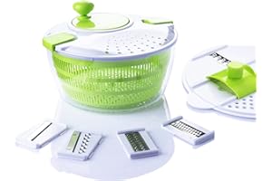 Arquiel 7 in 1 Multifunzione 4L Centrifuga per Insalata Taglia Verdure Lavainsalata Asciuga Insalata para Secar y Lavar Verduras