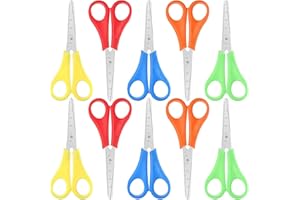 ZNGOU 10 PCS Children Safety Scissors Blunt Tip Preschool Handled Training Scissors with CM Scale Left and Right Hand for Kids Child Craft School Student Scrapbooking Paper Cutting Teaching