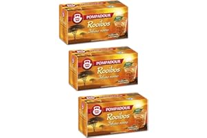 Pompadour® | Rooibos Infuso Rosso | Rooibos Aromatico & Distensivo | Tè Naturalmente Senza Caffena - 3 x 20 Bustine (105 Gr)