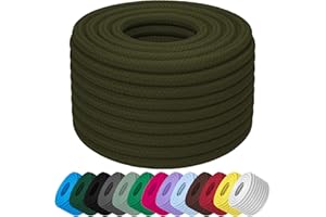 ‎TECEUM TECEUM Seil– 27.5M x 7mm (1/4 Inch) – Armeegrün - Starkes Allzweckseil - Camping, Basteln, Fahnenmast, drinnen und draußen - Polypropylen Nylon Poly Leichtgewicht Diamant geflochtene Schnur