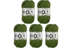 myboshi No.1-Wolle zum Häkeln und Stricken, Schnellstrickgarn, langlebige Mützenwolle, Mulesing-frei, 50g, Ll 55m Grün (Jagdgrün) 5 Knäuel