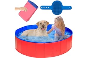 CUTIOLLY Hundepool Faltbar,Schwimmbecken Hund 60 x 20cm,Hundepool Schwimmbad für Hunde,Faltbarer Hunde Planschbecken Schwimmbecken,Pool Badewanne Wasserbecken,Hundebadewanne,für Haustiere (60 * 20cm Rot)
