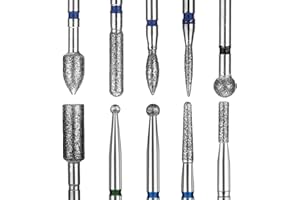 JEFFDAD 10 Stück Nagelfräser Bit Set, Diamant Nagelfräser Bits Cuticle Fräser Bit Nagelfräser Aufsätze Elektrische Nagelfeile Nagelhaut Reinigungs Nagelbohrer Gelpolitur Maniküre Werkzeug(Stil 2)