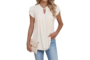 Cuptacc T-shirt för kvinnor, kortärmad, V-ringad tunika, elegant, rynkad, blommig blus, topp