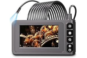 Endoskop mit Licht, SKYBASIC Digitale Endoskopkamera 4,3" LCD Bildschirm HD 7.9mm Inspektionskamera IP67 Wasserdicht Rohrkamera Endoskop Kamera mit 8 LED-Leuchten 3 Helligkeiten Einstellbar (C20-5M)