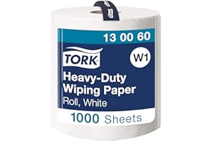 Tork 130060 Carta ultraresistente per asciugatura QuickDry Premium, compatibile con il sistema W1 (da terra o da parete), 2 veli, 1 conf. x 1 rotolo (1 x 340 m), colore bianco