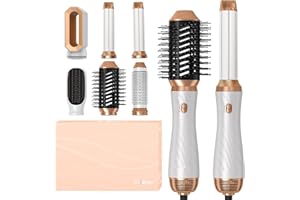 ‎OKWRAP Airstyler, OKWRAP Hair Styler Set 6 In 1 Mit Rundbürstenföhn Haarstyler Warmluftbürste Thermal Brush Airflow Lockenstab Automatisch, Volumen Föhnbürste,Für Glätten, Trocknen, Volumen, Locken