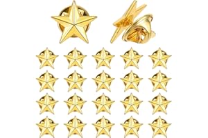 YINGMENGZHIGE 20 Stück Stern Abzeichen Anstecknadel,Gold Pentagramm Anstecker Pin aus Zinklegierung zum Veteranen-Tag,Schützenfest,Tag der Arbeit,Nationalfeiertag,Star Brosche für Frauen, Männer Kragen Verzierung