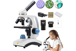 SWIFT SW100 40X-1000X Vergrößerung Kinder Verbundmikroskop für Anfänger, Einsteiger Mikroskop mit drehbarem Monokularkopf, Optische Glaslinse, Tragegriff, Schnurlos, Dual-Beleuchtung