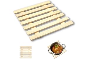LEDDY LIVING Naturalna bambusowa podkładka 17 x 17 cm - odporna na ciepło do garnków i patelni - Kwadratowa mata ochronna na stół do kuchni - antypoślizgowa i przyjazna dla środowiska konstrukcja