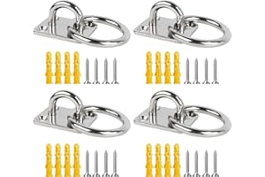 Prmape 20 ojales de acero inoxidable 304, ojales para atornillar, almohadilla de kayak, ojetes con 40 tornillos para aparejos de kayak (4 mm, 5 mm)