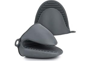 GIHENHAO Silicone Oven Mitts for Air Fryer, 1 Pair Thicken Mini Oven Gloves Heat Resistant for BBQ,Cooking,Baking