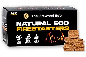 THE FIREWOOD HUB Fire Lighters - Natural Firelighters Made from Wood Fibre and Wax, Pack of 160, Long Burn Time Up to 10 Minutes, Ideal Fire Lighters for Wood Burners