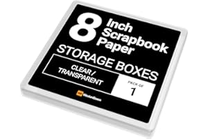 WestonBoxes Caja de almacenamiento para álbumes de recortes para tarjetas de 8 x 8 pulgadas, perfecta para proteger costosos papeles de manualidades (transparente, paquete de 1)