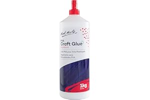 Mont Marte Cola Blanca Manualidades 1kg – Pegamento Blanco, Transparente y de secado Claro – Ideal para Papel, Cartón, Madera y Textiles