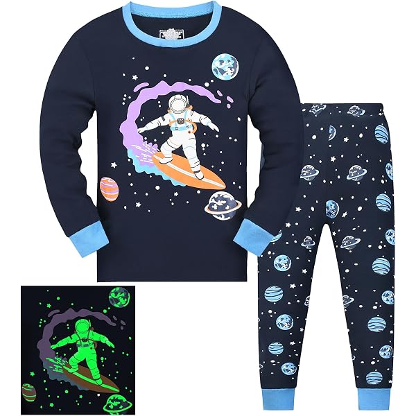 Pyjama Dinosaure Garçon Coton Manches Longues - Ensemble Pyjama Enfant Confortable Avec Motifs Mignons