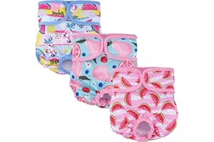 Cotemdery 3 Packs Reusable Dog Nappies, Highly Absorbent Dog Dippers, Flexibly Adjustable Puppy Pants, to Keep Pets Dry and Comfortable, Especially for Female Dogs in Heat or Incontinence Pet