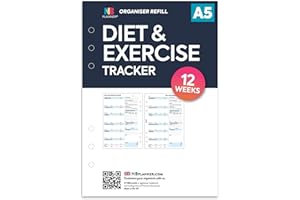 NBplanner A5 Diet & Exercise Tracker Organiser Refill Insert Daily Filofax A5 Compatible