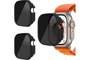 AOKUTDA 3-pak etui kompatybilne z Apple Watch Ultra 2/Ultra 49 mm, ochrona ekranu ze szkła hartowanego 30°, ochrona ekranu z ultracienkim, pełnym pokryciem, osłona do akcesoriów iWatch (3, czarne, 49