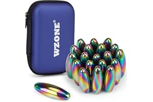 Wzone Aimants Forts, Aimants Ovales, Jouets pour Le Bout des Doigts, Jouets pour Le TDAH, Magnet de Décompression Adaptés à l'éducation, au Divertissement. (45x15mm-20-Colorful Oval)