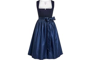 DIRNDLSTERN Damen Blau Ohne - Schnürung Midi Damen Outfit Oktoberfest 2025