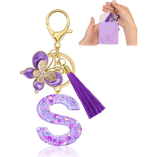 YPYMOD Portachiavi, con Iniziale Portachiavi, Alfabeto Keyring Charm con Ciondolo a Forma Nappe Farfalla(A YPYMOD Portachiavi, con Iniziale Portachiavi, Alfabeto Keyring Charm con Ciondolo a Forma Nappe Farfalla(A