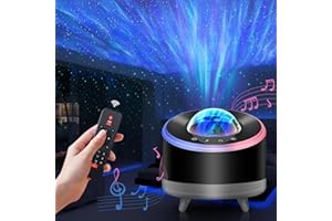 MROOYI Proiettore Stelle Soffitto LED con Altoparlante Bluetooth, 3 in 1 Galaxy Projector con Telecomando/Timer/360° Rotazione Aurora Boreale per Bambini Adulti Festa, Compleanno, Auto e Stanze