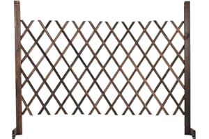 XJYMCOM Expanding Fence Expands to 146cm Solid Wood Movable Fence Foldable Garden Screen Freestanding Trellis Fence Pet Safety Fence for Patio Lawn Decoration