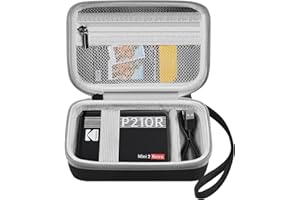 Leayjeen Portable Photo Printer Case for Kodak Mini 2 Retro 4PASS Photo Printer with Hand Strap and Shoulder Strap (Case Only) Black