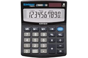 Calculadora de Escritorio DONAU Tech/K-DT4102-01 Función de raíz Cuadrada de 10 dígitos / 125 x 100 x 27 mm/Color: Negro/Calculadora con Pantalla de 10 dígitos