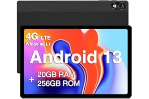 DOOGEE Tablette Android 13 T10 Plus, Écran 2K de 10,51", 20GB RAM+256GB ROM(1TB TF), 8250mAh, Caméra 13MP Tablette, TÜV Certificat, Dual 4G LTE+5G WiFi Tablette Tactile, Widevine L1/Face ID