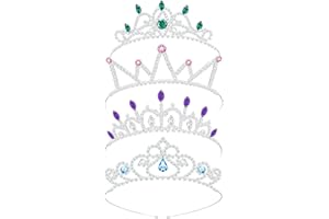 YAOMIAO 4 Coronas de Diamantes de Imitación Plata Tiara de Cristal Corona de Princesa de Diamantes de Imitación Diadema Tiara de Princesa de Cristal para Niños, Niñas Pequeñas, 4 Estilos