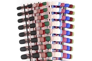 FLOFIA 336pz Unghie Finte Tinta Unita Corte Colorate Artificiali in Espositore Display Decorazione Nail Art Fai da Te (14 Set)