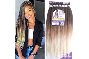 Ser Mulher CAPELLI SINTETICI JUMBO PER TRECCINE AFRICANE. 609 GR, 75cm UN PACCHETTO PER COMPLETARE IL LOOK. HAIR BRAIDING EXTENSION (T1B/27/613 BLK/BIONDO MIELE/BIONDO PLATINO)