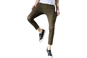 ZIILAY spodnie chinos stretchu męskie slim fit 7/8 spodnie letnie cienkie lekkie biznesowy casual