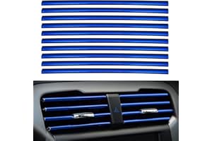 hifrom Car Air Outlet Decoration Strips, Pack of 10 Air Conditioning Air Outlet DIY Car Interior Strips, Car Interior Decor Accessories (Blue)