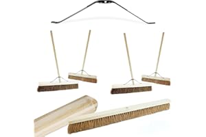 STAR SUPPLIES 18", 24" Or 36" Indoor Outdoor Garage & Yard Broom Soft Or Hard Bristle Sweeping Brush With Long Handle (1, 36" Coco Soft Bristle)